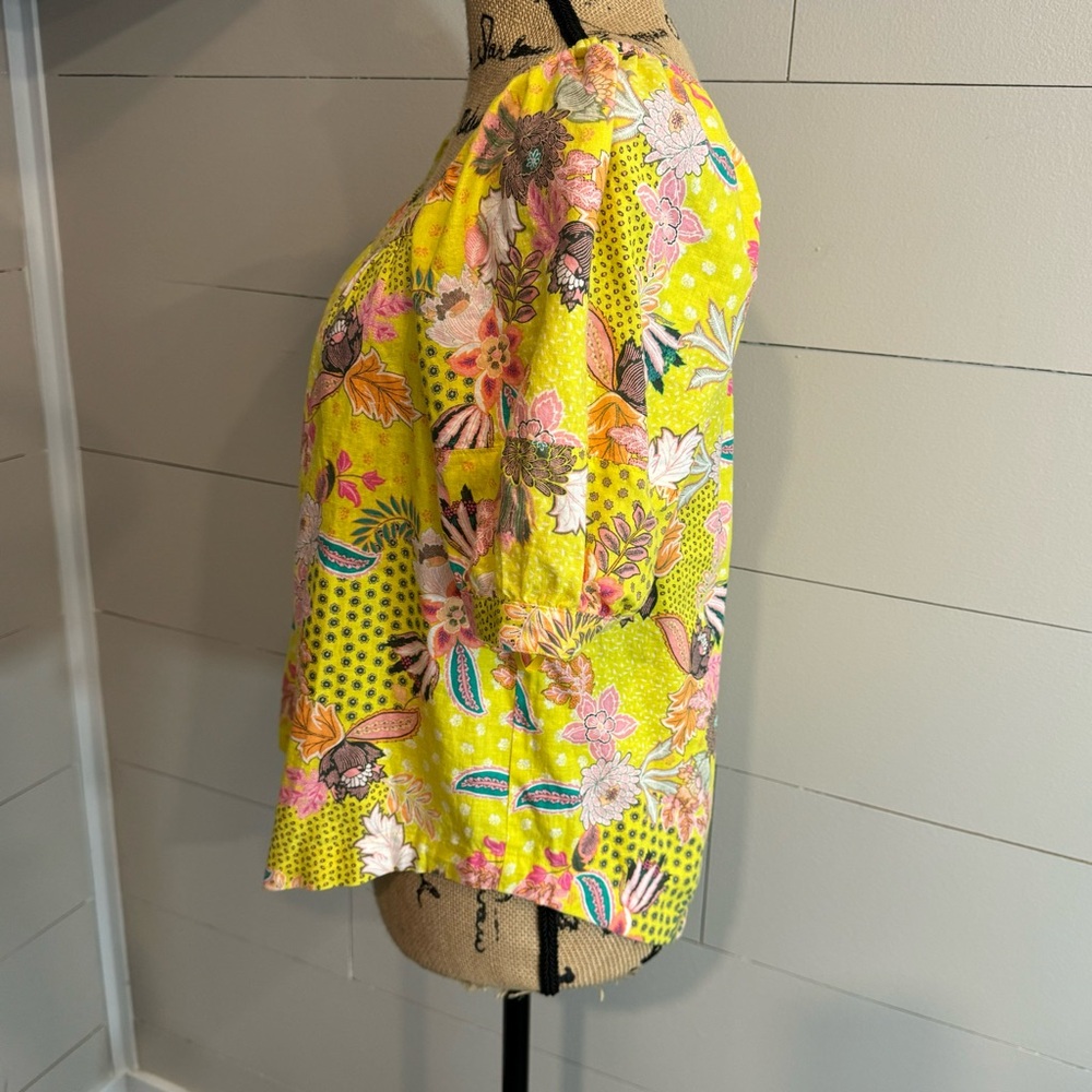 Floral Patchwork Puff Sleeve Blouse - image 5